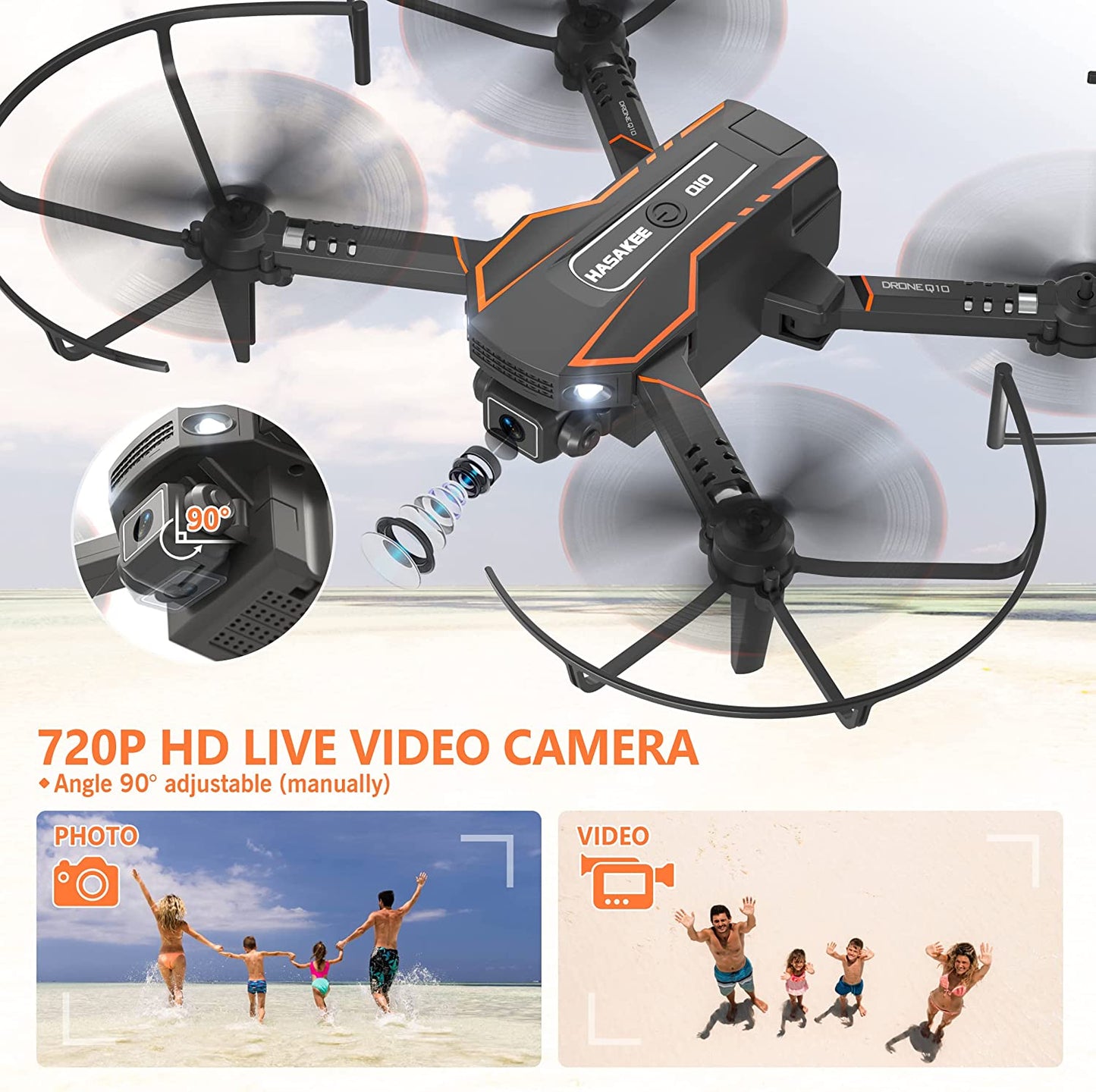 Drohne Mit Kamera HD 720P Für Kinder, RC Drone Quadcopter Mit Wifi Übertragung, Kopflos Modus, 3D Flip, Höhenhaltung, Flugbahn, Spielzeug Und Geschenke Für Jungen Mädchen Anfänger