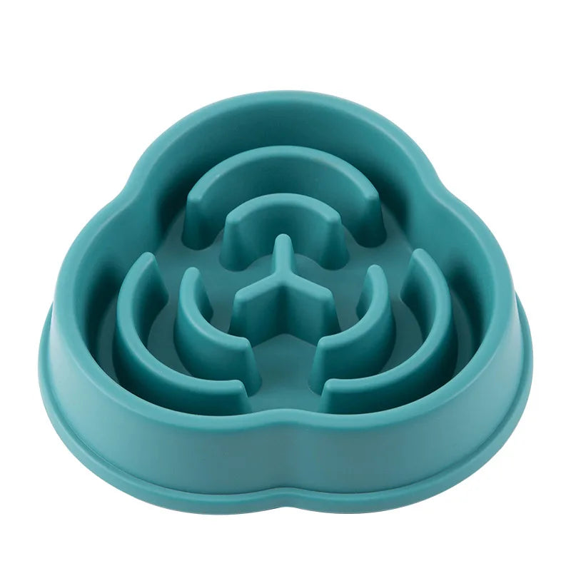 Pet Cat Dog Slow Food Bowl Fat Help Healthy round Anti-Choking Thickened and Non-Slip Multiple Colors Shapes