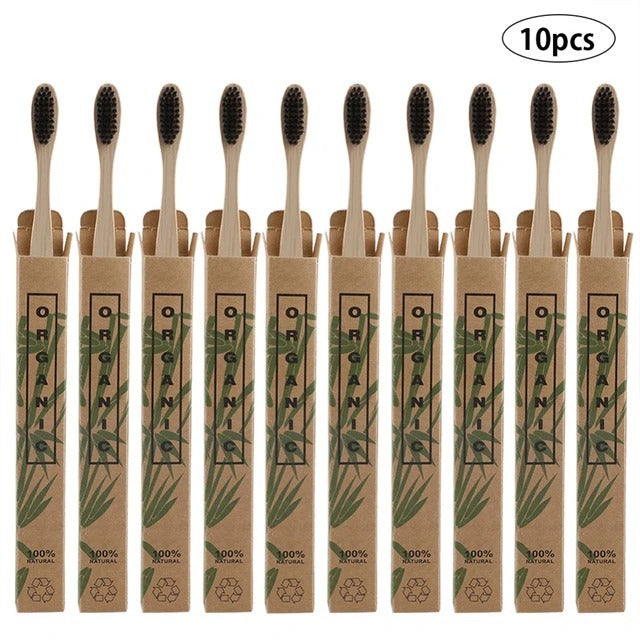 10 Bamboo Toothbrushes