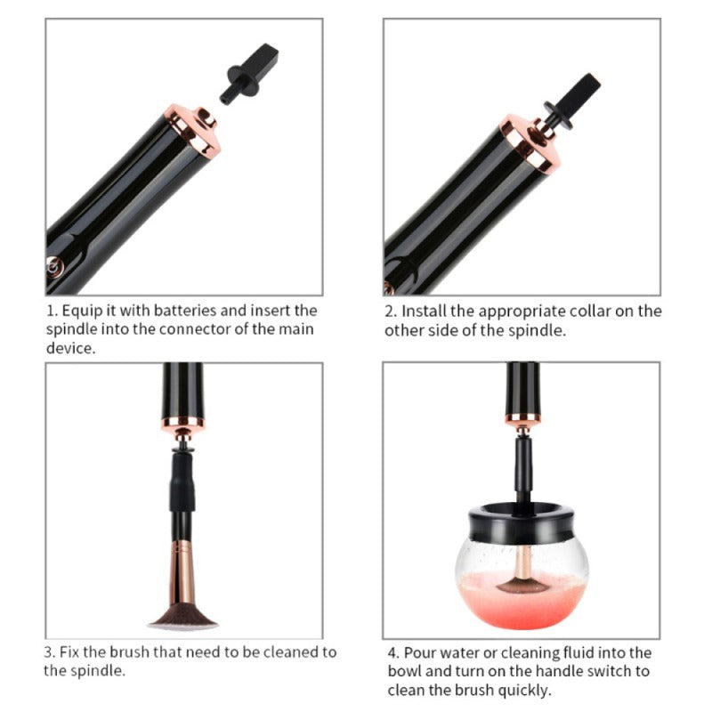 Makeup Brush Tool Automatic Cleaner