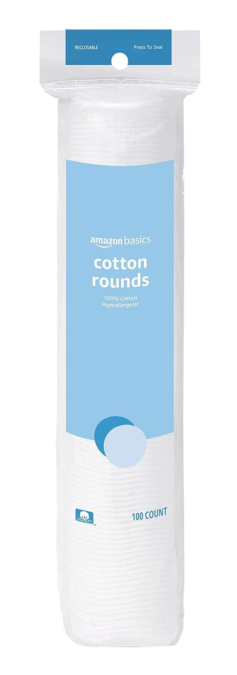 Hypoallergenic 100% Cotton Rounds, 100 Count