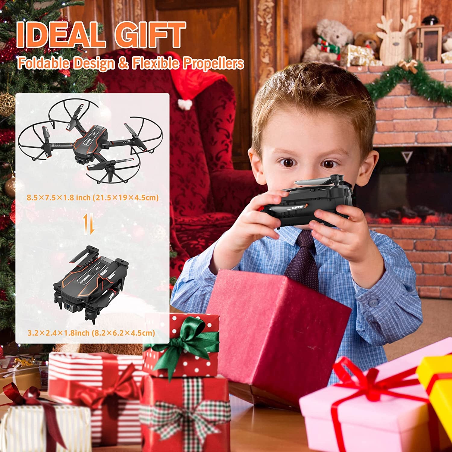 Drohne Mit Kamera HD 720P Für Kinder, RC Drone Quadcopter Mit Wifi Übertragung, Kopflos Modus, 3D Flip, Höhenhaltung, Flugbahn, Spielzeug Und Geschenke Für Jungen Mädchen Anfänger