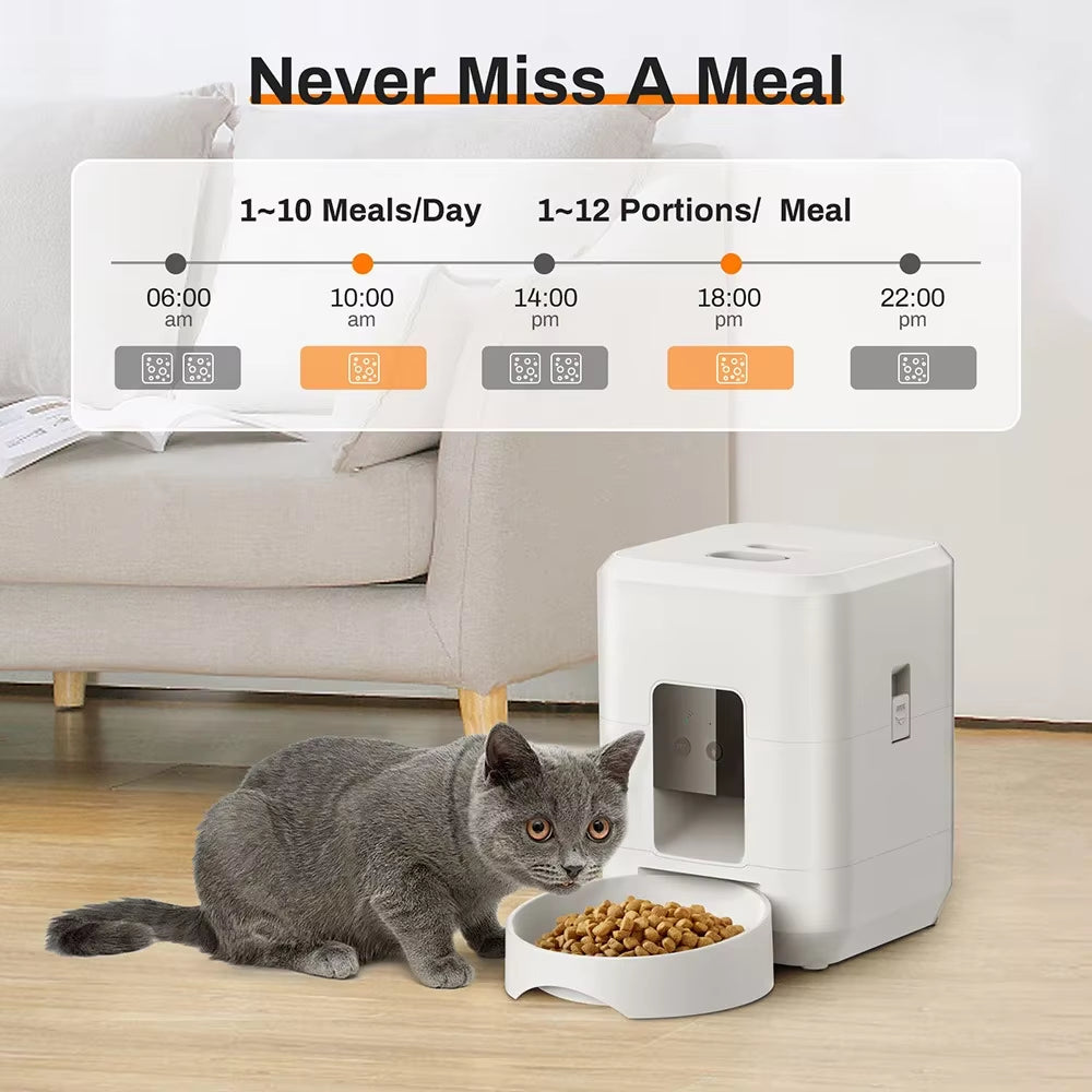 Petavista Automatic Cat Feeder Pet Smart Wifi Food Kibble Dispenser Remote Control Auto Feeder for Cat Dog Dry Food Accessories