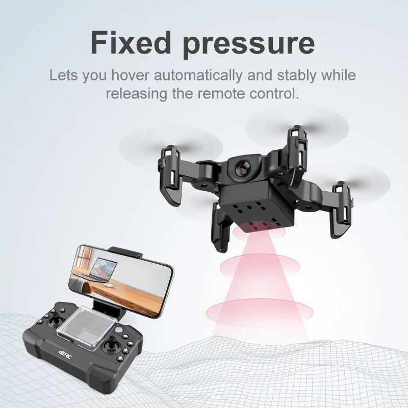 V2 Mini Drone HD Camera Wifi Fpv Air Pressure Altitude Hold Black and Gray Foldable Quadcopter RC Drone Toy