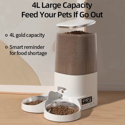 Automatic Dog Feeder Smart Dog Food Kibble Dispenser Remote Control Wifi Button Auto Feeder for Pet Cats Feeding Supplies