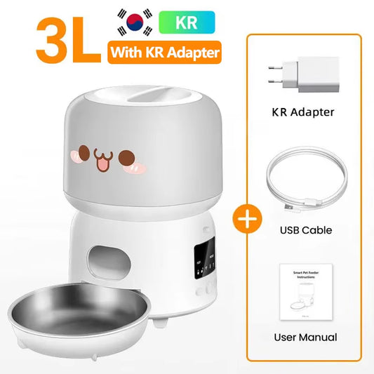 Automatic Cat Feeder 3L Smart Pet Food Dispenser Wifi Button Auto Dog Feeder for Cats Pets Remote Control Feeding Supply