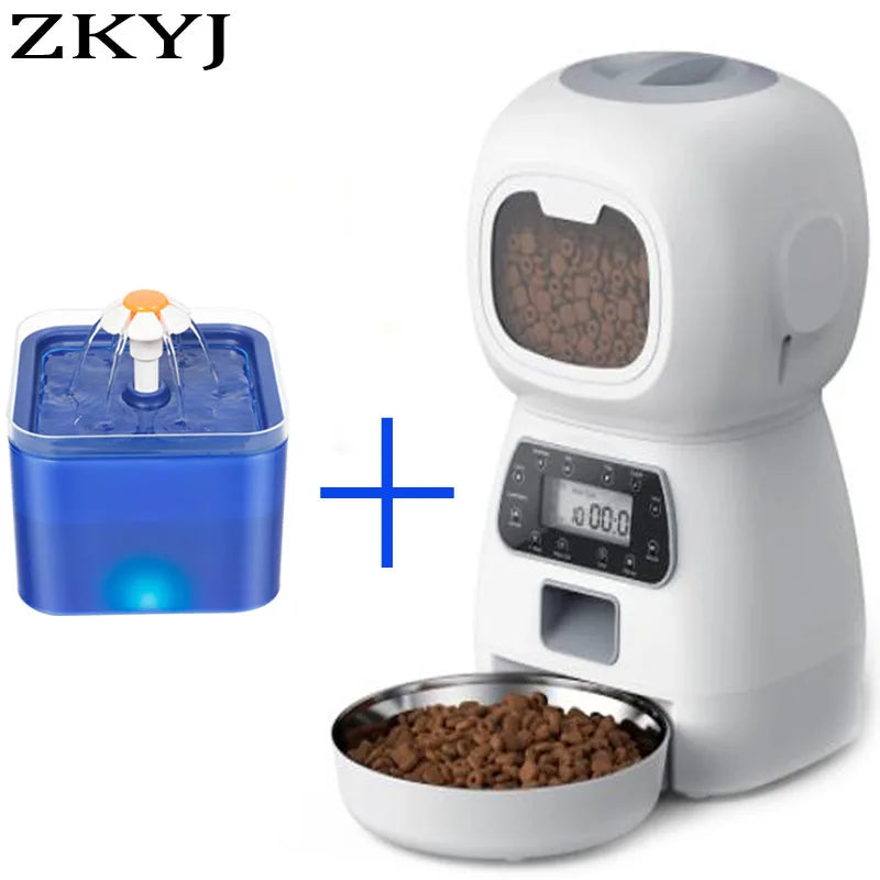 Automatic Cat Feeder 3.5L Dog Dry Food Dispenser Bowl 2L Pet Dogs Water Fountain Drinking Feeding for Pet Smart Tuya WIFI Feeder