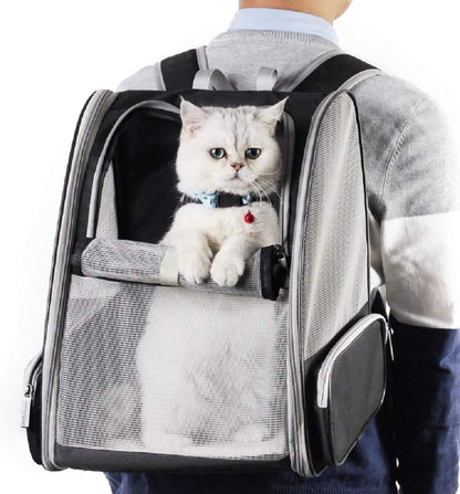 Innovative Traveler Bubble Backpack Pet Carriers for Cats and Dogs (Black)