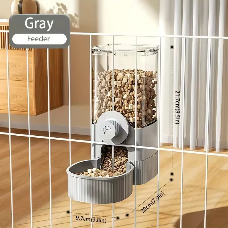 New Tepy Hanging Automatic Pet Food Feeder/Water Dispenser, Gravity Cat Auto Feeder Waterer Set with Container Bowl for Cage