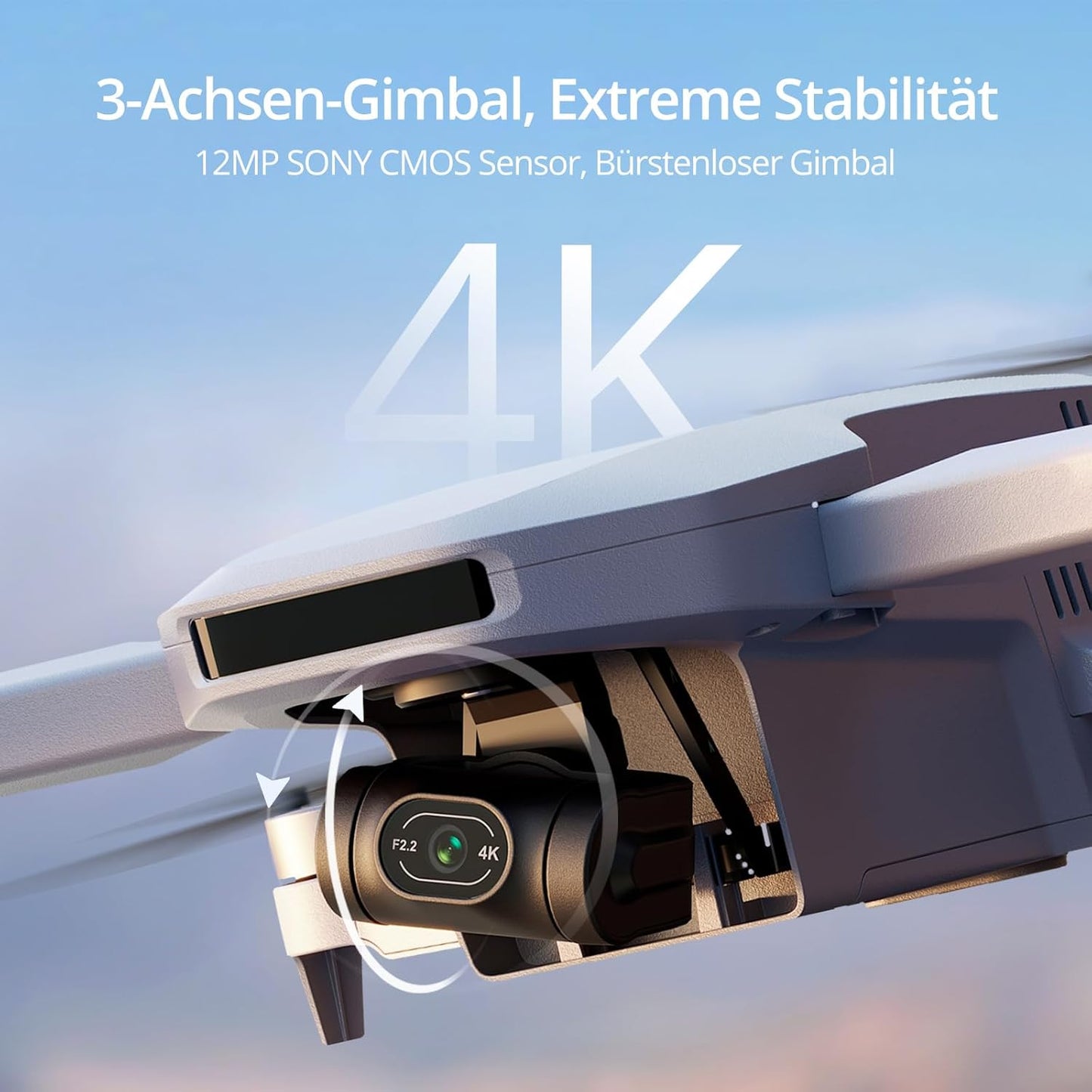 Potensic ATOM GPS Drohne Mit 4K Kamera&3-Achsen-Gimbal, C0, Unter 249G, 3 Akkus 96 Min.Flugzeit, 6KM FPV Übertragung, Visuelles Folgen/Quickshots/Rth, 12MP Fotos Kameradrohne Für Anfänger Erwachsene