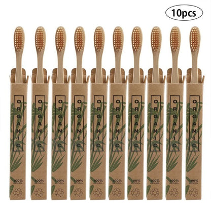 10 Bamboo Toothbrushes