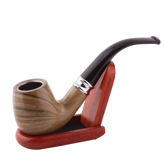 Classic Wood Grain Resin Pipe Chimney Filter Long Smoking Pipes Tobacco Pipe Cigar Gifts Gift Grinder Smoke Mouthpiece