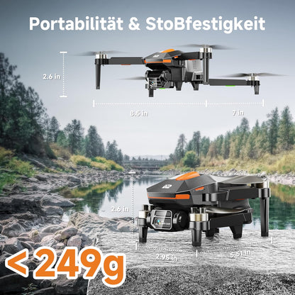 Drohne Mit Kamera Für Kinder, Mini Drohne Erwachsene, Bürstenlosem Motor FPV RC Drone Mit 5G Wifi, Höhenhaltung, 3D Flip, Kopflos Modus, Flugbahn, Spielzeug Und Geschenke Für Jungen Ab 8 Jahre