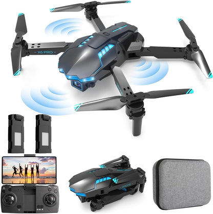 Drohne Mit Kamera 1080P Für Kinder Und Erwachsene Mit Lichter, Faltbar Quadcopter Mit Wifi Übertragung, Lange Flugzeit, One Key Start/Landen, Anfänger Drohne Spielzeug Geschenke Für Jungen Mädchen