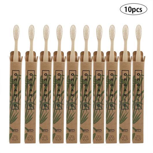 10 Bamboo Toothbrushes