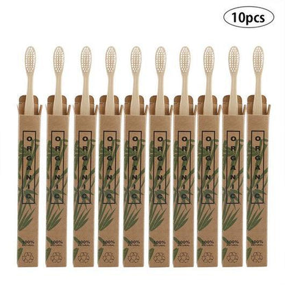 10 Bamboo Toothbrushes