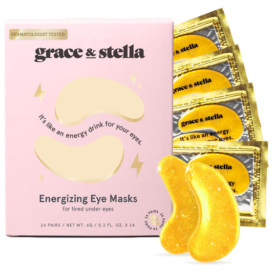 under Eye Mask - Valentines Day Gifts for Women - Reduce Dark Circles, Puffy Eyes, Undereye Bags, Wrinkles - Gel under Eye Patches - Bridesmaid Gifts - Vegan Self Care (24 Pairs, Gold)