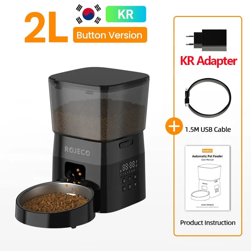 Automatic Pet Feeder Button Version Auto Cat Food Dispenser Accessories Smart Control Pet Feeder for Cats Dog Dry Food