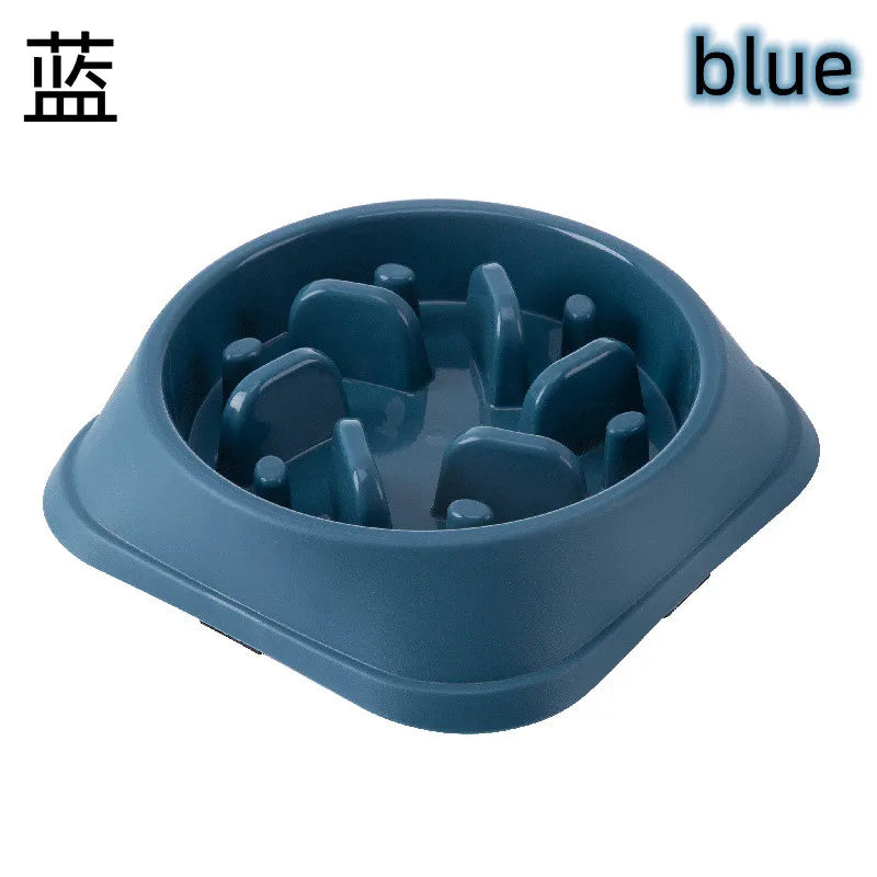 Pet Cat Dog Slow Food Bowl Fat Help Healthy round Anti-Choking Thickened and Non-Slip Multiple Colors Shapes