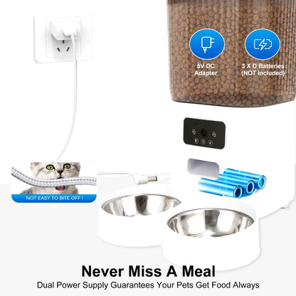 5L Smart Wifi APP Camera Automatic Pet Feeder Cat Food Dispenser Video Smart Feeder for Cats Dogs Pet Dry Food Bowl