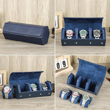 Luxury Genuine Leather Watch Roll Watch Storage Box Travel Watch Case Gift Box Green Watch Pouch