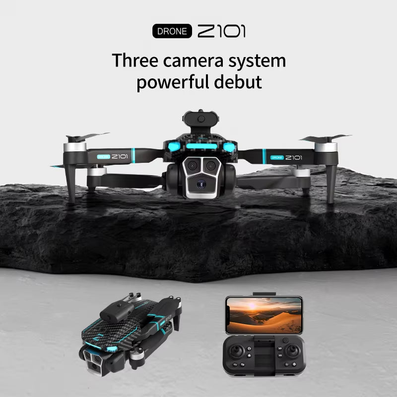 Z101 Smart RC Drone 4K Video ESC Brushless Drone 360 Degree Rolling Mini Selfie Drone Outdoor Air Hover 4 Way Obstacle Avoidance