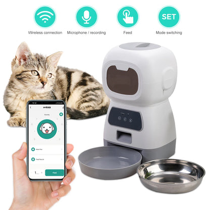 Automatic Cat Feeder 3.5L Dog Dry Food Dispenser Bowl 2L Pet Dogs Water Fountain Drinking Feeding for Pet Smart Tuya WIFI Feeder