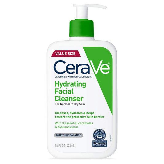 Hydrating Facial Cleanser | Moisturizing Face Wash for Dry Skin | Hyaluronic Acid + Ceramides + Glycerin | Hydrating Cleanser for Normal to Dry Skin | National Eczema Association Certified