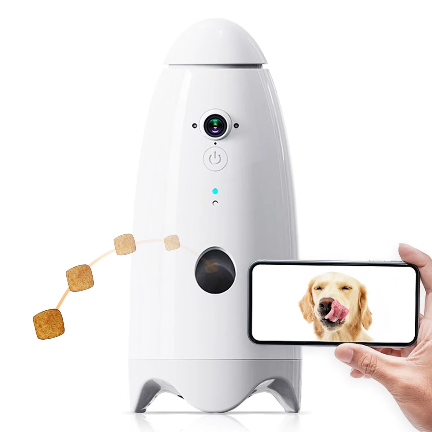 Smart 1080P Dog Camera 180 View with Treat Dispenser - Interactive Pet Feeder and Monitoring System Designed for Dogs