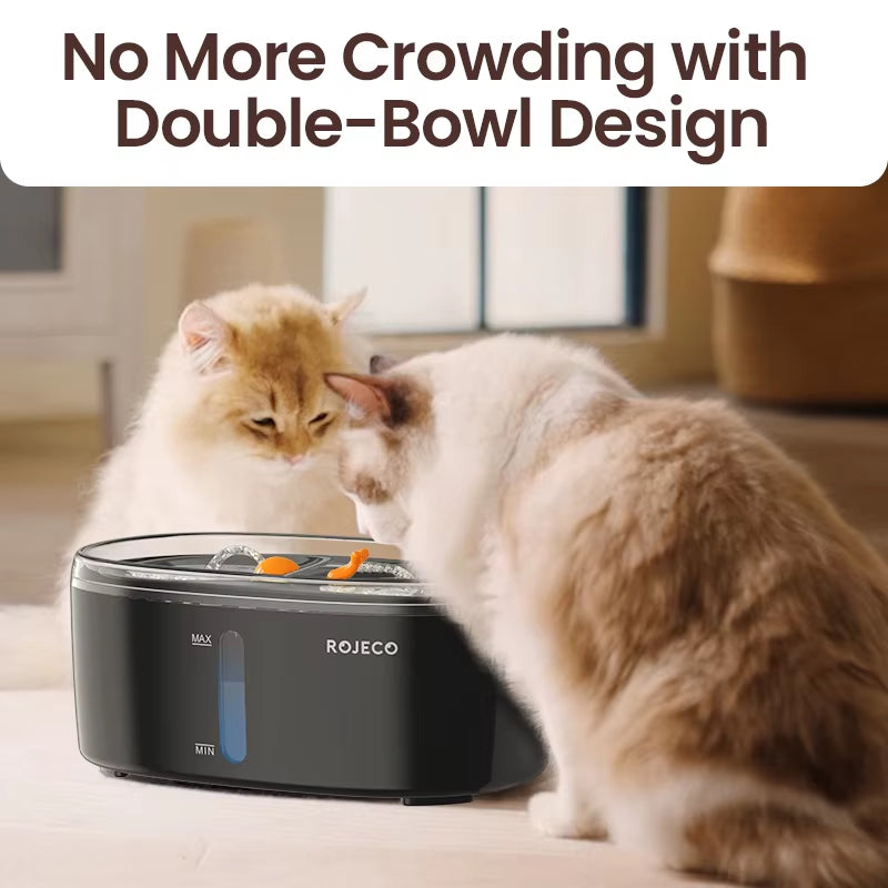 Automatic Cat Water Fountain Dual Bowls Wireless Pet Water Dispenser for Dog Cat Smart Drinker Multiple Pets Accessories