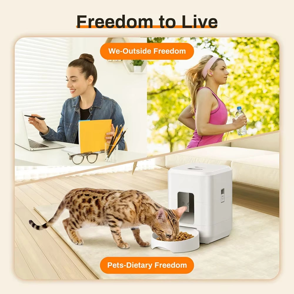 Petavista Automatic Cat Feeder Pet Smart Wifi Food Kibble Dispenser Remote Control Auto Feeder for Cat Dog Dry Food Accessories