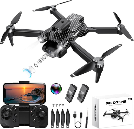 Drohne Mit Kamera 4K Faltbare Drohnen Mit Duale Kameras Quadcopter 5G WIFI FPV Drone Mit 4K HD Kamer Leichte Drones Für Anfänger Erwachsene, Bürstenloser Motor,360° Flip, Klasse-C0 (2 Batterien)