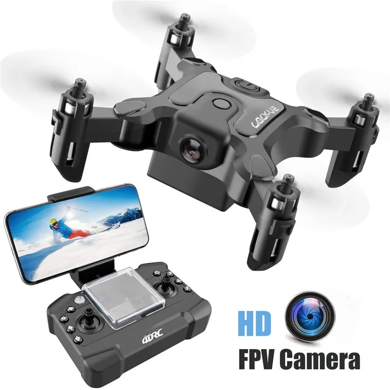 V2 Mini Drone HD Camera Wifi Fpv Air Pressure Altitude Hold Black and Gray Foldable Quadcopter RC Drone Toy